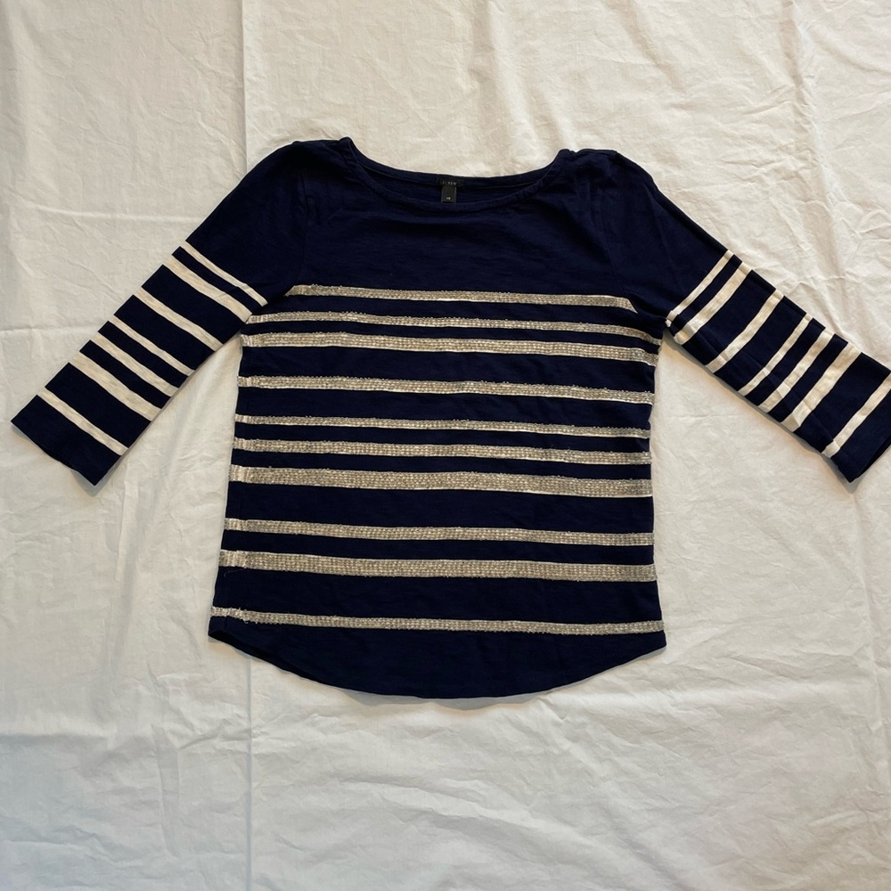 Jcrew Navy Beaded Shirt